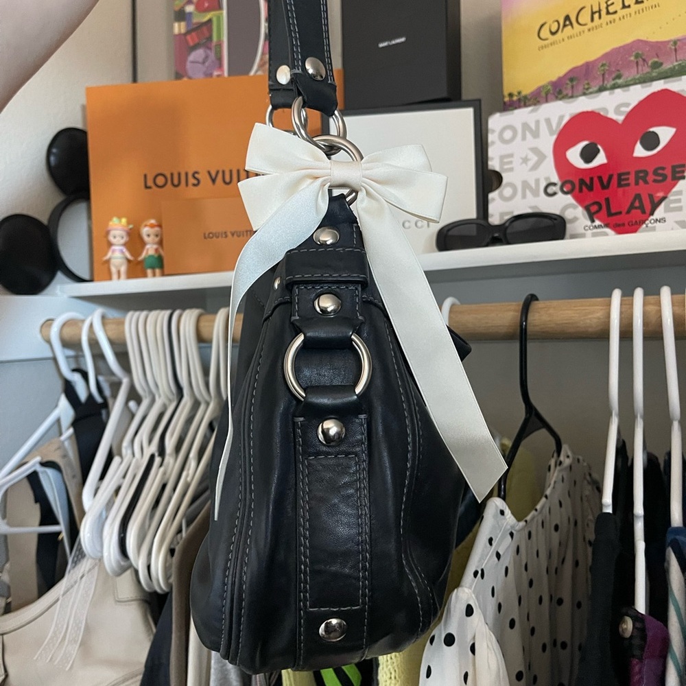 Y2K Coach Black Leather Zoe Shoulder Bag - Picture 11 of 15